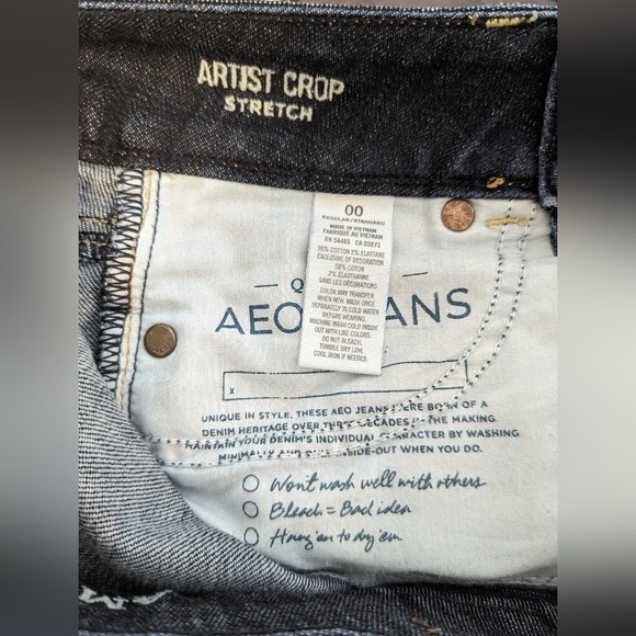American Eagle Artist Crop Stretch Denim Capri Size 00 - Picture 3 of 5
